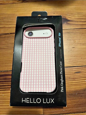 Hello Lux Pink Gingham iPhone Air Phone Case